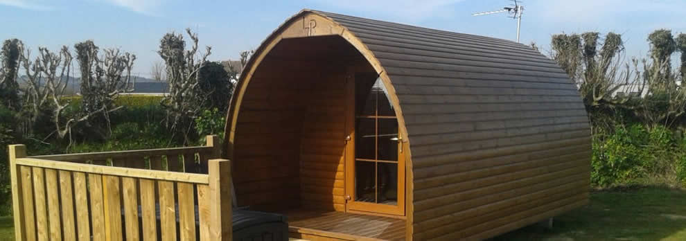 Camping pods for a glamping holiday at Looe Country Park, Caravan and Campsite near Looe